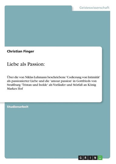 bokomslag Liebe als Passion