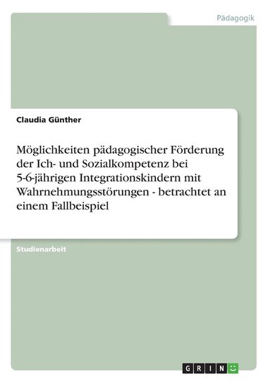 bokomslag M Glichkeiten P Dagogischer F Rderung Der Ich- Und Sozialkompetenz Bei 5-6-J Hrigen Integrationskindern Mit Wahrnehmungsst Rungen - Betrachtet an Eine