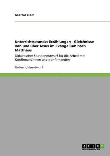 Andreas Bloch - Unterrichtsstunde, Häftad