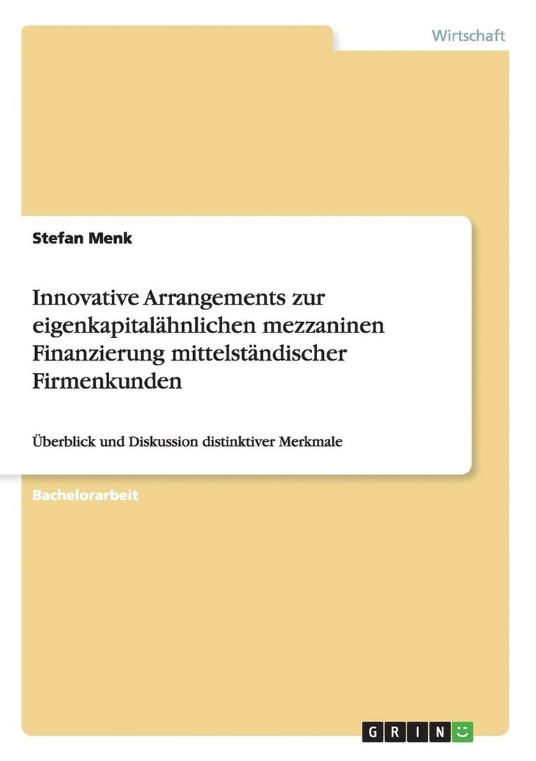 Innovative Arrangements Zur Eigenkapital 1