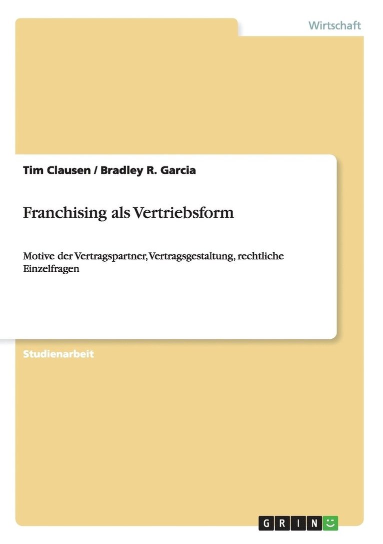 Franchising als Vertriebsform 1