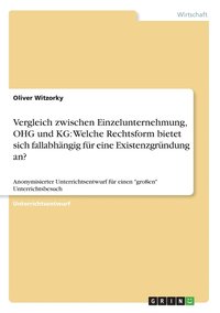 bokomslag Vergleich zwischen Einzelunternehmung, OHG und KG