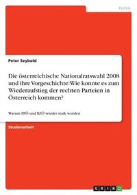 bokomslag österreichische Nationalratswahl 2008 und ihre Vorgeschichte
