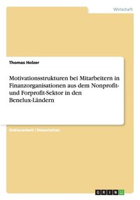bokomslag Motivationsstrukturen bei Mitarbeitern in Finanzorganisationen aus dem Nonprofit- und Forprofit-Sektor in den Benelux-Ländern