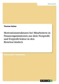 bokomslag Motivationsstrukturen bei Mitarbeitern in Finanzorganisationen aus dem Nonprofit- und Forprofit-Sektor in den Benelux-Lndern