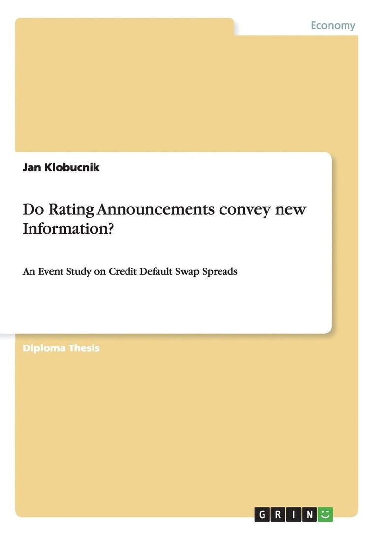 Do Rating Announcements convey new Information? 1