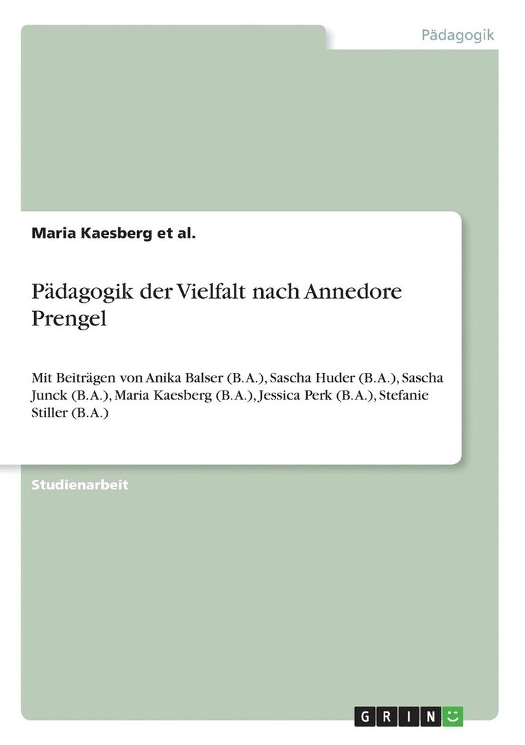 Pdagogik der Vielfalt nach Annedore Prengel 1