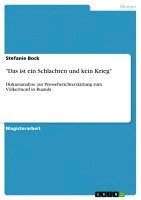 bokomslag 'Das Ist Ein Schlachten Und Kein Krieg'