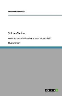 bokomslag Stil Des Tacitus