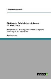 bokomslag Stuttgarter Schuldbekenntnis vom Oktober 1945