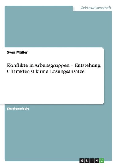 bokomslag Konflikte in Arbeitsgruppen - Entstehung, Charakteristik und Lsungsanstze