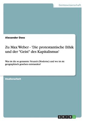 bokomslag Zu Max Weber - 'Die protestantische Ethik und der "Geist" des Kapitalismus'