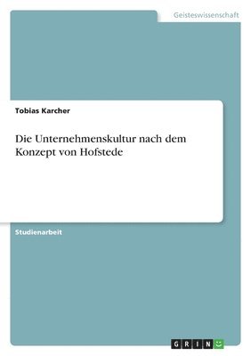 bokomslag Unternehmenskultur nach dem Konzept von Hofstede
