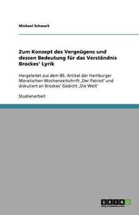 bokomslag Zum Konzept des Vergnugens und dessen Bedeutung fur das Verstandnis Brockes' Lyrik