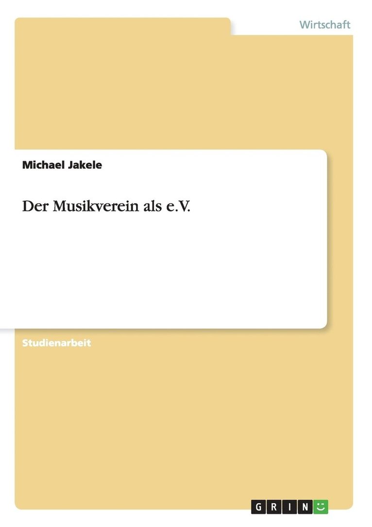 Der Musikverein als e.V. 1