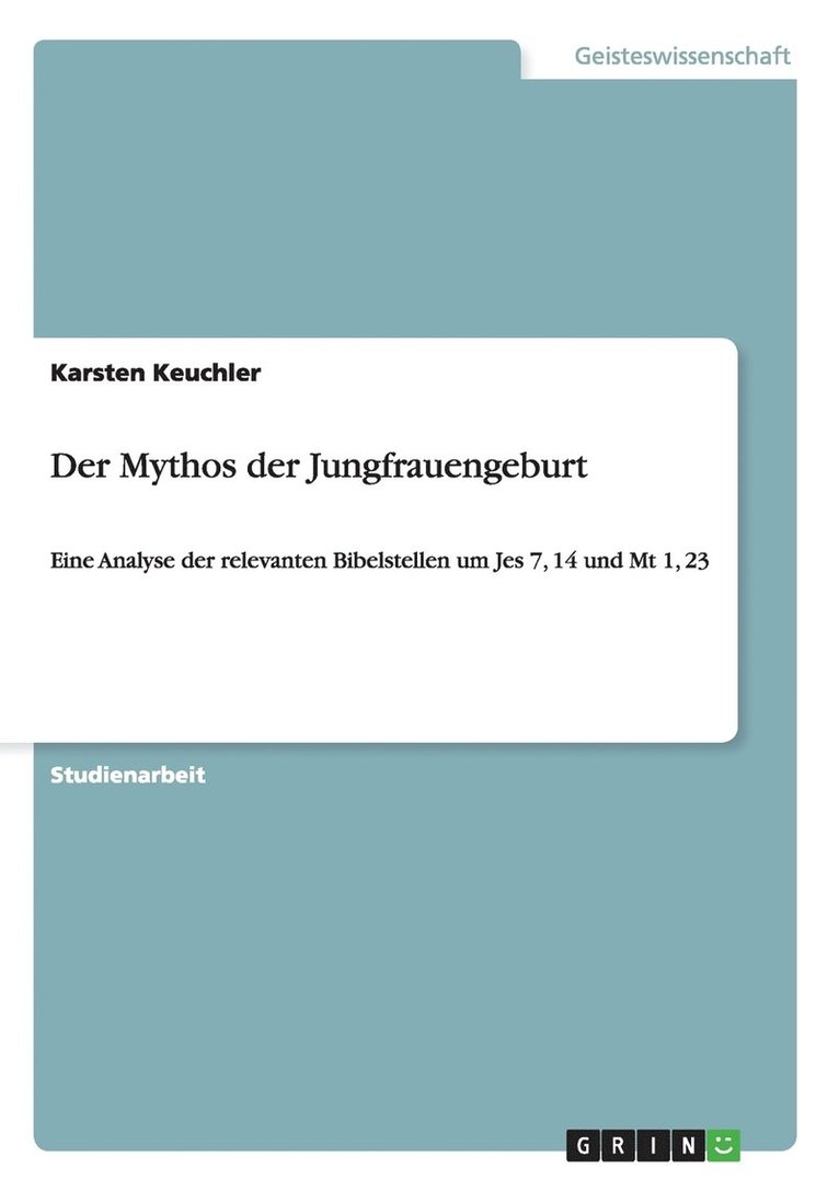 Karsten Keuchler - Mythos der Jungfrauengeburt, Häftad