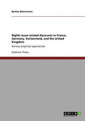 Rights issue related discounts in France, Germany, Switzerland, and the United Kingdom 1