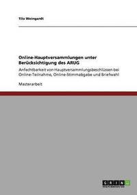 bokomslag Online-Hauptversammlungen unter Berücksichtigung des ARUG