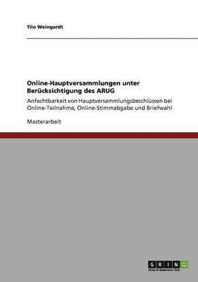 Online-Hauptversammlungen unter Bercksichtigung des ARUG 1