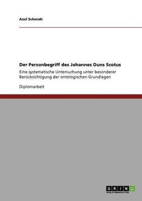 bokomslag Der Personbegriff des Johannes Duns Scotus