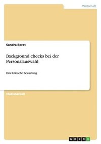bokomslag Background checks bei der Personalauswahl
