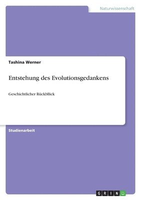 bokomslag Entstehung des Evolutionsgedankens