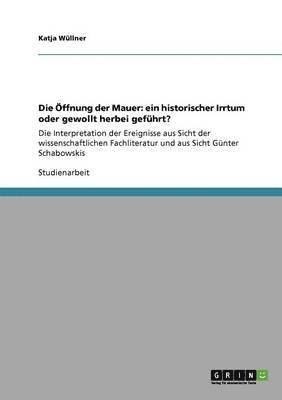 bokomslag Öffnung der Mauer