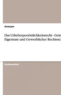 bokomslag Das Urheberpersonlichkeitsrecht - Geistiges Eigentum Und Gewerblicher Rechtsschutz