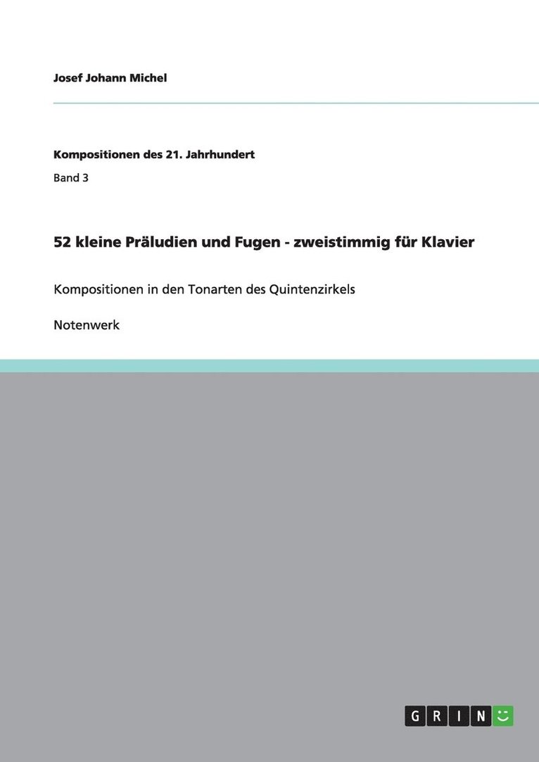 52 kleine Prludien und Fugen - zweistimmig fr Klavier 1