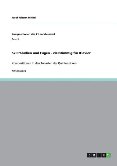 bokomslag 52 Prludien und Fugen - vierstimmig fr Klavier