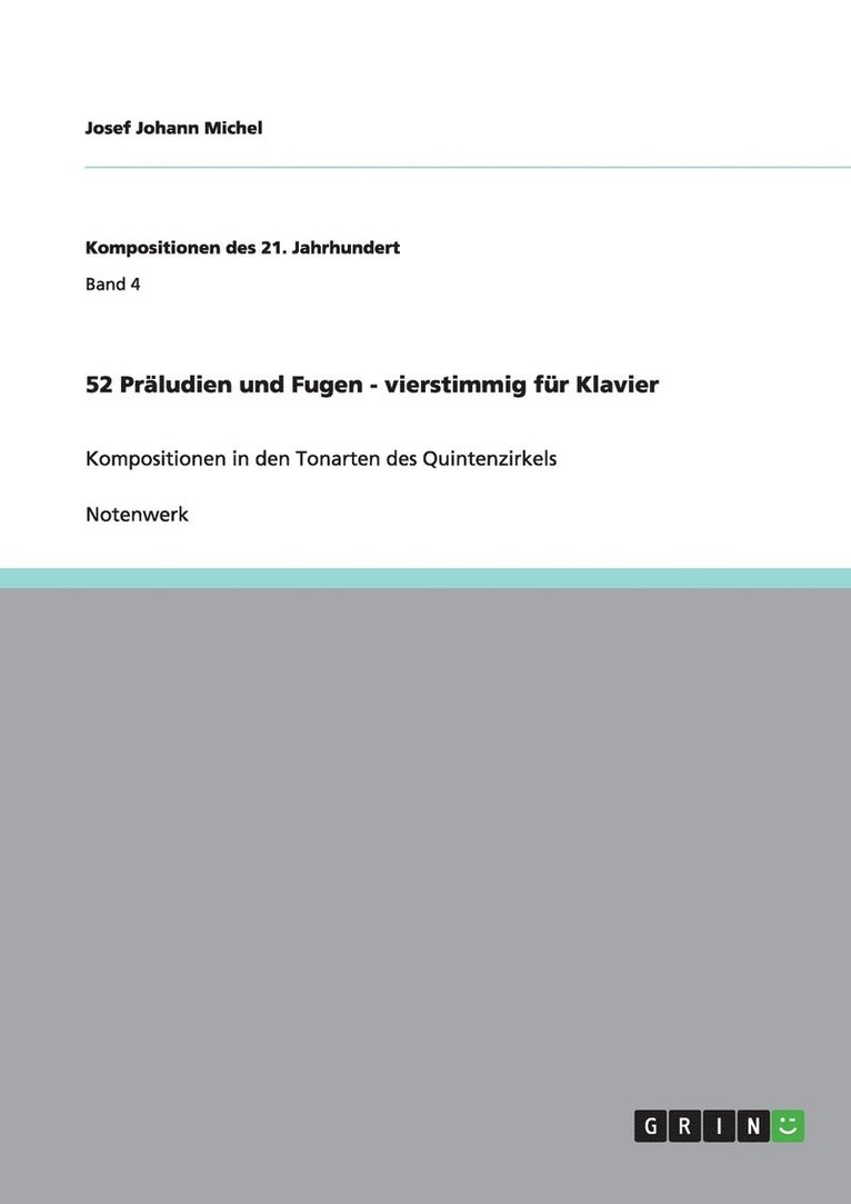 52 Prludien und Fugen - vierstimmig fr Klavier 1