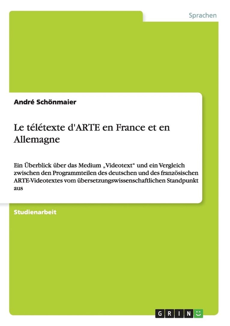 Le Teletexte D'Arte En France Et En Allemagne 1