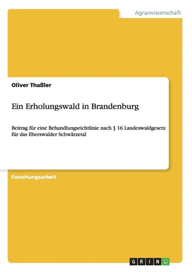bokomslag Erholungswald in Brandenburg