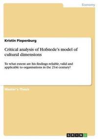 bokomslag Critical analysis of Hofstede's model of cultural dimensions