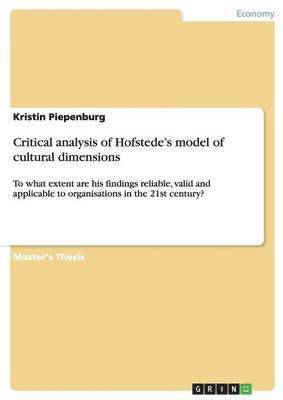 bokomslag Critical analysis of Hofstede's model of cultural dimensions