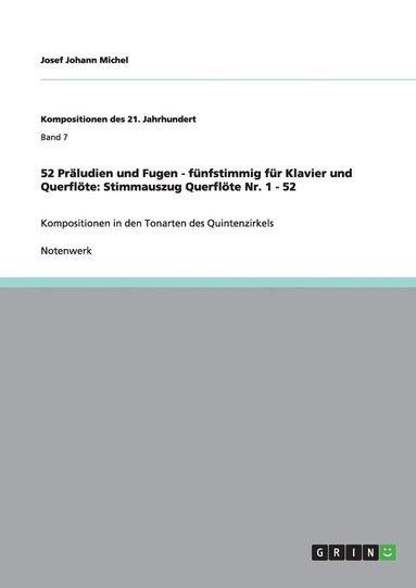 bokomslag 52 Prludien und Fugen - fnfstimmig fr Klavier und Querflte