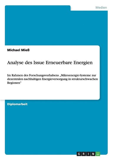 bokomslag Analyse des Issue Erneuerbare Energien