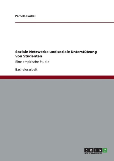 bokomslag Soziale Netzwerke und soziale Unterstutzung von Studenten