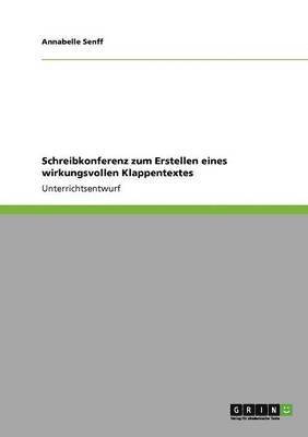 bokomslag Schreibkonferenz zum Erstellen eines wirkungsvollen Klappentextes