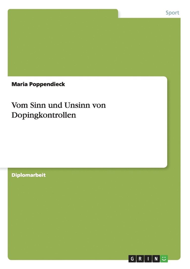 Maria Poppendieck - Vom Sinn und Unsinn von Dopingkontrollen, Häftad