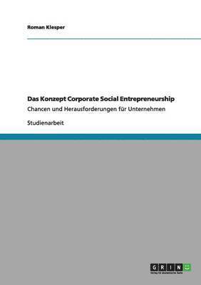 bokomslag Das Konzept Corporate Social Entrepreneurship