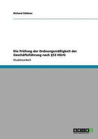 bokomslag Die Prufung Der Ordnungsmaigkeit Der Geschaftsfuhrung Nach 53 Hgrg