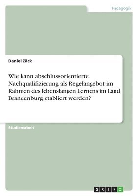 bokomslag Wie kann abschlussorientierte Nachqualifizierung als Regelangebot im Rahmen des lebenslangen Lernens im Land Brandenburg etabliert werden?