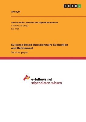 bokomslag Evicence-Based Questionnaire Evaluation and Refinement