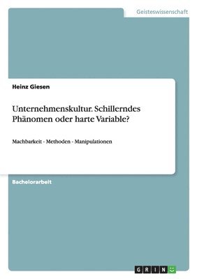 bokomslag Unternehmenskultur. Schillerndes Phänomen oder harte Variable?