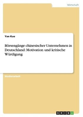 bokomslag Börsengänge chinesischer Unternehmen in Deutschland