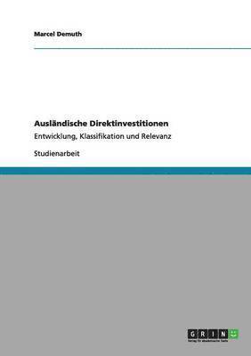bokomslag Ausländische Direktinvestitionen