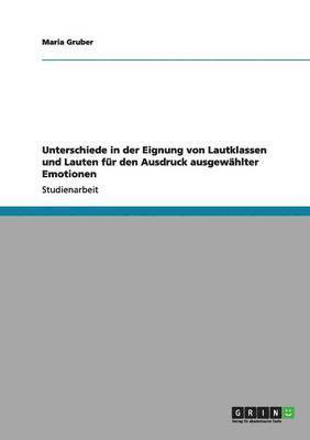 bokomslag Unterschiede in der Eignung von Lautklassen und Lauten fr den Ausdruck ausgewhlter Emotionen