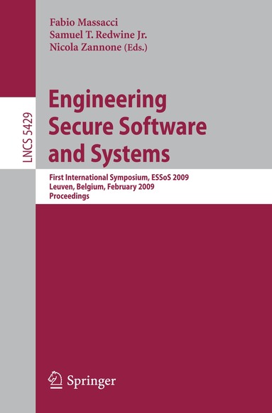 Fabio MASSACCI, Samuel Redwine, Nicola Zannone - Engineering Secure Software and Systems, Häftad