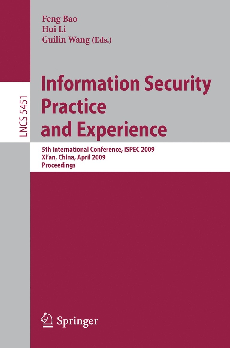 Feng Bao, Hui Li, Guilin Wang - Information Security Practice and Experience, Häftad